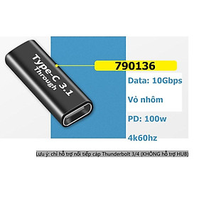 Mua Đầu chuyển usb type-c 3.1 ra type-c tốc độ 10Gbps  90 độ hỗ trợ 4k60hz  pd 100w - c to c - Hồ Phạm