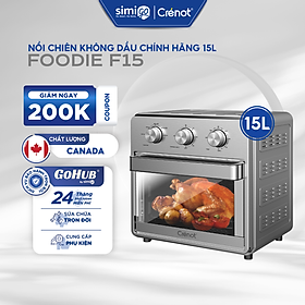 Mua Nồi Chiên Không Dầu Crenot Foodie F15 Lò Chiên Bếp Nướng Điện Đa Năng Điều Khiển Núm Cơ Tiết Kiệm Điện - Hàng Chính Hãng