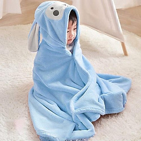 Mua Khăn Tắm - Choàng Ủ Quấn Bé Hình Tai Thỏ Chất Liệu Tuyết Nhung Mềm Mịn