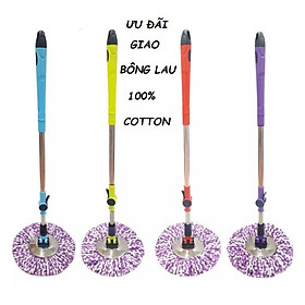 Mua Combo 2 cây lau nhà mâm inox cao cấp thân inox PP6 ( 2 bông COTTON )