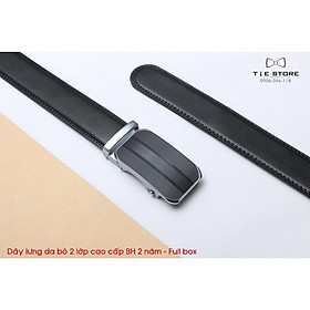Thắt Lưng Nam Da bò 2 lớp cao cấp BH 2 năm Full box - kẻ dọc vân mờ