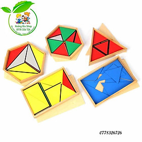 Bộ 5 hộp ghép hình tam giác Constructive Triangles With 5 Boxes