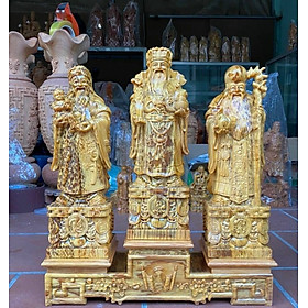 Combo bộ tượng phật tam đa phúc lộc thọ kt cao 30cm+thêm cả kệ chân đế cùng bằng gỗ huyết long mọng dầu cực đẹp 