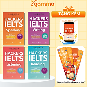 Combo Trọn Bộ 4 Cuốn Hackers IELTS ( Listening + Reading + Speaking + Writing ) tặng kèm bookmark Sáng Tạo