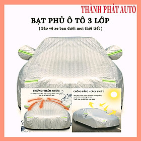 Bạt phủ che xe hơi - Bạt trùm xe ô tô 3 lớp tráng nhôm chống xước, chống nắng, chống mưa, chống cháy bảo vệ xe