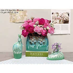 Mua Bình cắm hoa decor siêu đẹp  làn cắm hoa Bát Tràng  hàng đắp nặn men hỏa biến - Gốm Nghệ Nhân