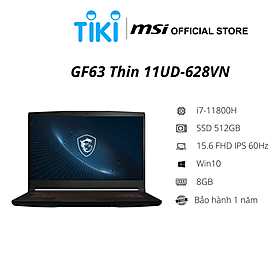 Mua Laptop MSI Gaming GF63 Thin 11UD-628VN (i7-11800H/8GB RAM/512GB SSD/RTX3050Ti Max 4GB/15.6 FHD 60Hz 72% NTSC/Win10/Black) - Hàng Chính Hãng
