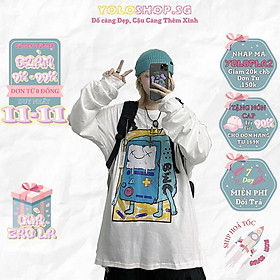 Áo thun dài tay BMO Máy Game phông Unisex nam nữ tee oversize form rộng pull Ulzzang Streetwear thu đông vải mềm