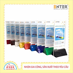 Kệ mica 2 mặt Enter E09-A LR 100x200mm đế lùa uốn chân chữ A