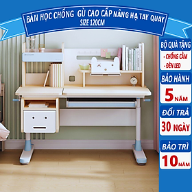 Mua Bàn học sinh chống cận chống gù bàn học thông minh cho bé chỉnh được độ cao có giá đỡ sách và ngăn kéo S01