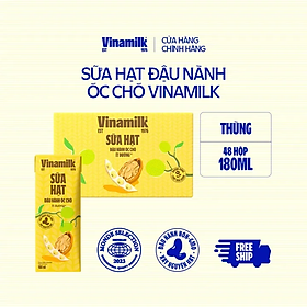 THÙNG SỮA ĐẬU NÀNH VINAMILK HẠT ÓC CHÓ -48 HỘP 180ML