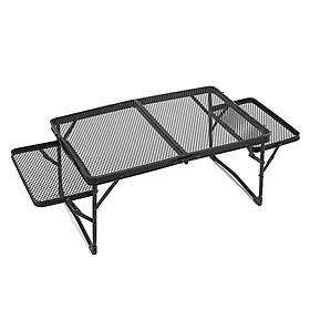 Portable Camping Metal Table Folding Table Wire Mesh Surface Outdoor Picnic Fishing Barbecue Mini Table