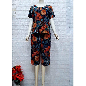 Đồ Bộ Mặc Nhà, Đồ Bộ Nữ Quần Lửng Tay Ngắn Tole Nhung Trung Niên Bigsize, Màu 12