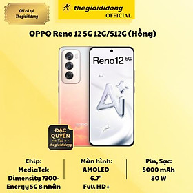 Mua OPPO Reno12 5G 12G/512GB (Hồng) - Hàng Chính Hãng