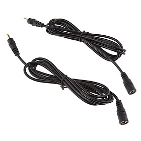 2Pcs DC Power Adapter Cable 4.0x1.7mm Female  to Male Plug for CCTV 1.5M