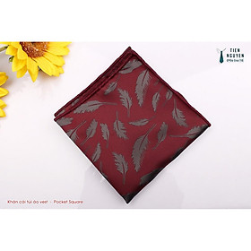 Khăn Cài Túi Áo Vest - Pocket Square - Phụ Kiện Cài Áo đỏ mận lông chim
