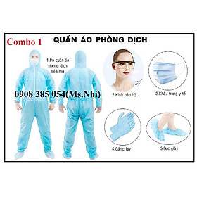Combo quần áo phòng chống dịch-7 món- Hình thật