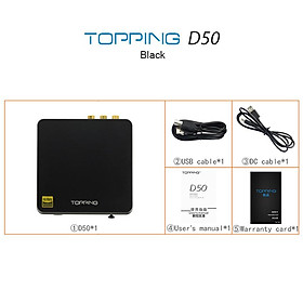 Topping mới D50 / 50S Mini Hifi Audio Decoding ES9038Q2M *2 USB DAC XMOS XU208 DSD512 32Bit / 768KHz OPA1612 USB / OPT / COAX Màu