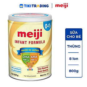 Thùng 8 Lon sữa Meiji Infant Formula 800g (Cho trẻ từ 0-1 tuổi)