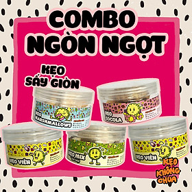 Combo NGÒN NGỌT 5 sản phẩm: Chew, cuộn, Socola, Marshmallows, Mix - KẸO SẤY GIÒN