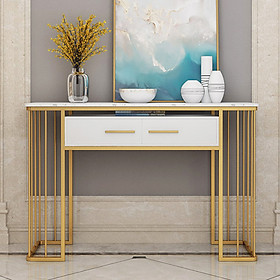 Bàn console, bàn trang trí mặt đá trắng khung sơn vàng Juno sofa CSTCT019 120x30x85 cm nhiều màu lựa chọn