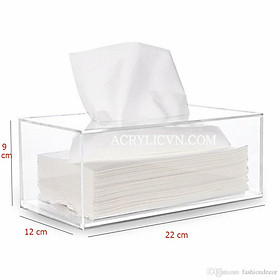 Mua Hộp đựng Khăn Giấy Bằng Mica Dạng Ngang dày 3mm Màu Đen