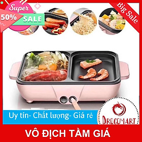 Nồi Lẩu Kiêm Nướng  2in1 Mini Hàn Quốc Bếp Lẩu Nướng Đa Năng Cao Cấp Bảo Hành 3 Tháng