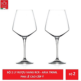 Hình ảnh Bộ 2 ly rượu Vang pha lê ý RCR Aria 790ml