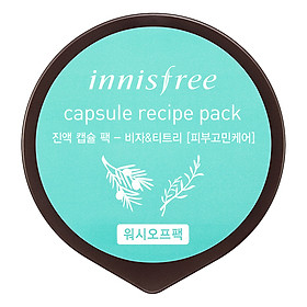 Mặt Nạ Rửa Làm Dịu Da Dành Cho Da Mụn Từ Bija & Cây Trà Innisfree Capsule Recipe Pack - Bija & Tea Tree (10ml)