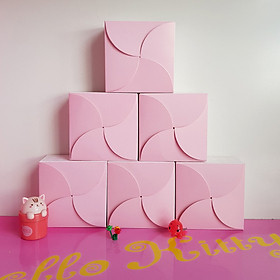 Combo 10 hộp đựng quà 9,5cm màu hồng xinh xắn