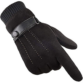 Găng tay mùa đông nóng bỏng màn hình cho nam giới người phụ nữ nhiệt trong da lộn lông cừu lót găng tay chống gleas gleas