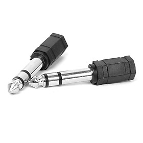 2pcs 6.35mm Male Plug To 3.5mm Stereo Female Jack Audio Adapter 53mm
