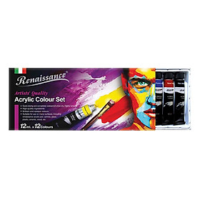 Bộ Màu Vẽ nước Renaissance Acrylic Masterart Series (12 màu x12 ml)