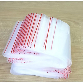 Mua 1kg Túi Zip trong chỉ đỏ 12x17cm - Zipper viền đỏ