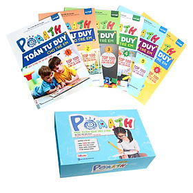 Combo Bộ sách POMath Toán tư duy cho trẻ em 4 đến 6 tuổi, và bộ học liệu đi kèm
