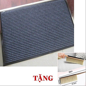 Mua Thảm chùi chân đế chống trượt dạng sọc Stripmate Màu Xám đen TẶNG kèm ( cây phất bụi quần áo đa năng 2 in 1 )