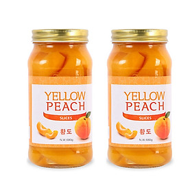 Combo 2 Hũ Đào Vàng Ngâm Nongwoo (680g/Hũ) - Nhập Khẩu Hàn Quốc