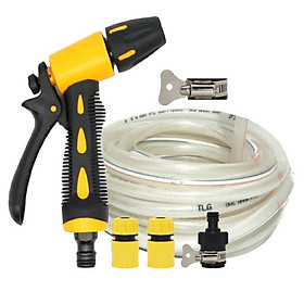 Mua Bộ dây vòi xịt nước rửa xe tưới cây loại 3m 5m 206319 cút sập nối đen+đai