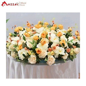Lẵng hoa lụa để bàn Anzzar loại 60cm cho hội nghị, hội thảo, cuộc họp, trang trí tiệc cưới hỏi, sinh nhật, sự kiện sang trọng, hoa giả, hoa lụa nhiều mẫu đẹp trang trí bàn sofa phòng khách, bàn ăn, kệ tủ