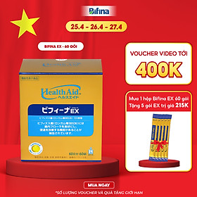 Men tiêu hóa Bifina Nhật bản - Hỗ trợ thải độc đại tràng - Loại EX Hộp 60 gói