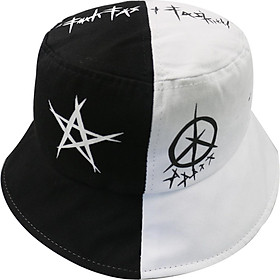 Nón Mũ Bucket Nam Nữ màu đen Freesize Star Khoen 2 màu Trùm Unisex
