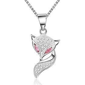 Dây Chuyền Bạc Nữ Vòng Cổ Bạc Ý 925 Mạ Bạch Kim Hình Hồ Ly Dành Cho Bạn Gái - NT Silver