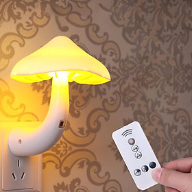 Mushroom Lamp Fixtures , Plug in Wall Sconce Farmhouse Bedroom Nightlight Socket Home LED Night Light for Nursery Kids Room