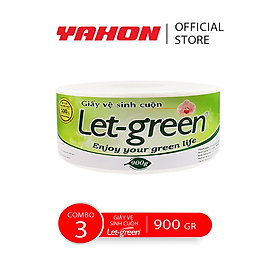 Combo 3 Giấy Vệ Sinh Cuộn 10*20cm LET-GREEN, 900gr/Cuộn