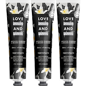 Combo 3 Kem Đánh Răng Love Beauty And Planet Detox Trắng Sáng 99Gx3