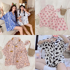 Set bộ pijama dáng rộng oversize hoạt hình nhiều mẫu