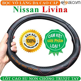 Bọc Vô Lăng Da dành cho Xe Nissan Livina Lót Cao Su Non Cao Cấp Chống Trượt Tay 