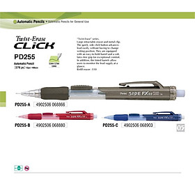 Bút chì bấm kim Pentel thân giữa nét 0.5mm PD255