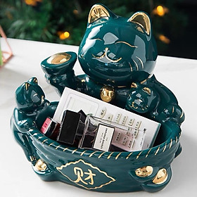 Mua Khay đựng bánh kẹo hoa quả đồ dùng cá nhân hình mèo xanh