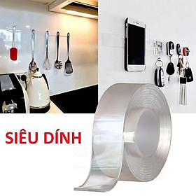 Băng Keo Nano Dán 2 Mặt Trong Suốt / Băng Dính 2 Mặt Đa Năng dài 3 mét